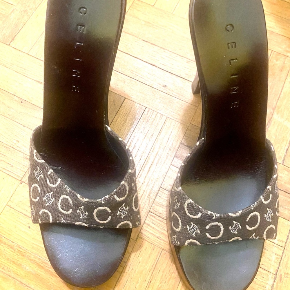 SOLD Authentic Vintage Celine Brown monogram Heels size 39